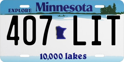 MN license plate 407LIT