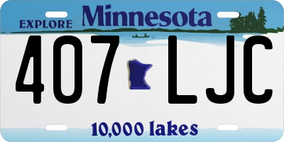 MN license plate 407LJC