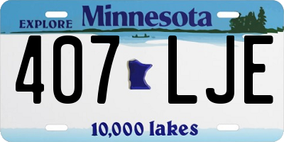 MN license plate 407LJE