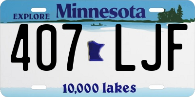 MN license plate 407LJF