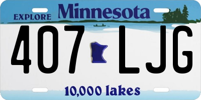 MN license plate 407LJG