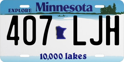 MN license plate 407LJH