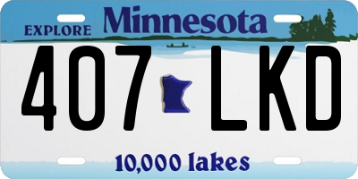 MN license plate 407LKD