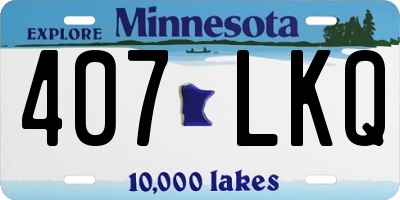 MN license plate 407LKQ