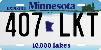 MN license plate 407LKT