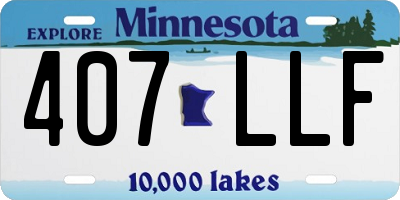 MN license plate 407LLF