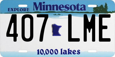 MN license plate 407LME