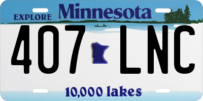 MN license plate 407LNC