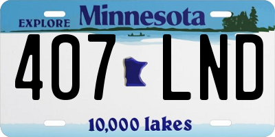 MN license plate 407LND