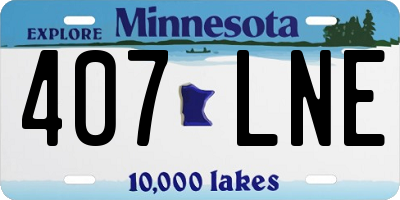 MN license plate 407LNE