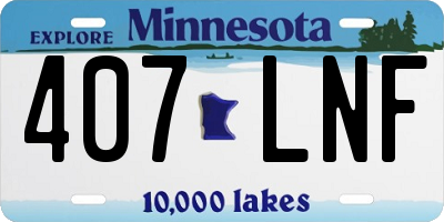 MN license plate 407LNF