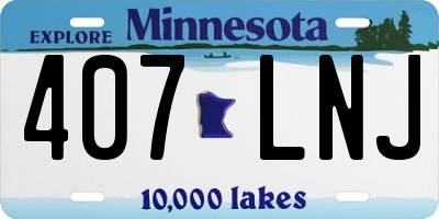 MN license plate 407LNJ