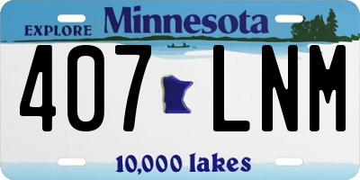 MN license plate 407LNM