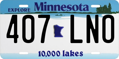 MN license plate 407LNO