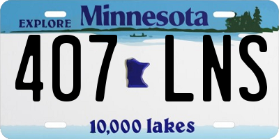 MN license plate 407LNS