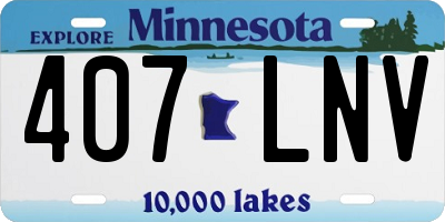 MN license plate 407LNV