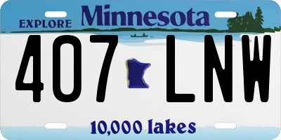 MN license plate 407LNW
