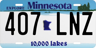 MN license plate 407LNZ