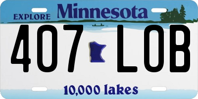MN license plate 407LOB