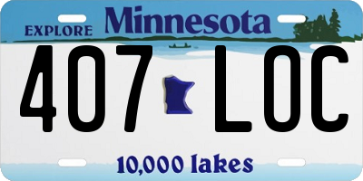 MN license plate 407LOC