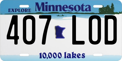 MN license plate 407LOD