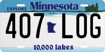 MN license plate 407LOG