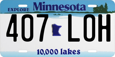 MN license plate 407LOH