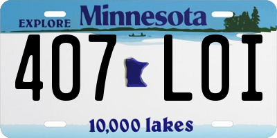 MN license plate 407LOI