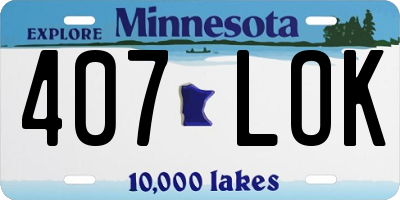 MN license plate 407LOK