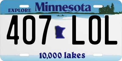 MN license plate 407LOL