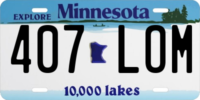 MN license plate 407LOM