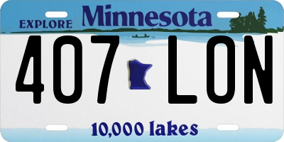 MN license plate 407LON