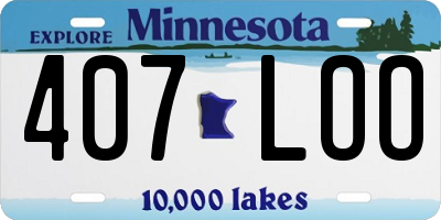 MN license plate 407LOO