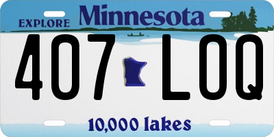 MN license plate 407LOQ