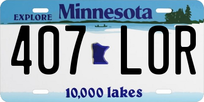 MN license plate 407LOR