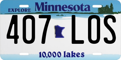MN license plate 407LOS
