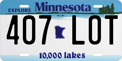 MN license plate 407LOT