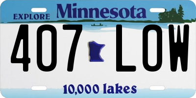 MN license plate 407LOW