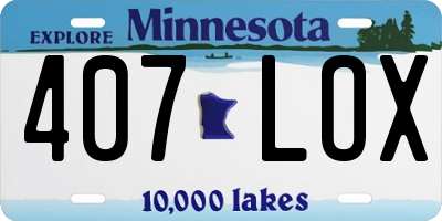MN license plate 407LOX