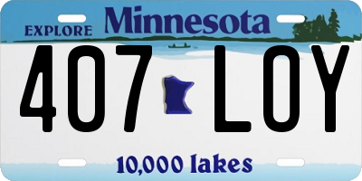 MN license plate 407LOY