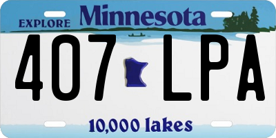 MN license plate 407LPA