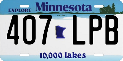 MN license plate 407LPB
