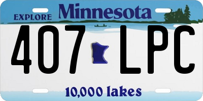 MN license plate 407LPC