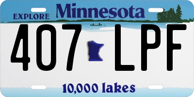 MN license plate 407LPF