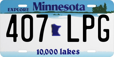 MN license plate 407LPG