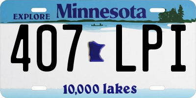MN license plate 407LPI