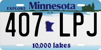 MN license plate 407LPJ
