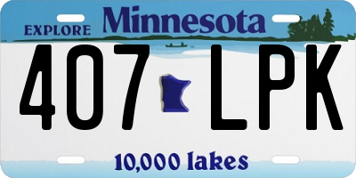 MN license plate 407LPK