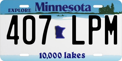 MN license plate 407LPM