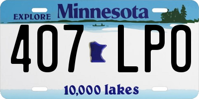MN license plate 407LPO